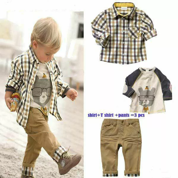 3Pcs Toddler Baby Boys Dress Coat + Shirt +Denim Pants Set Kids Clothes Outfits