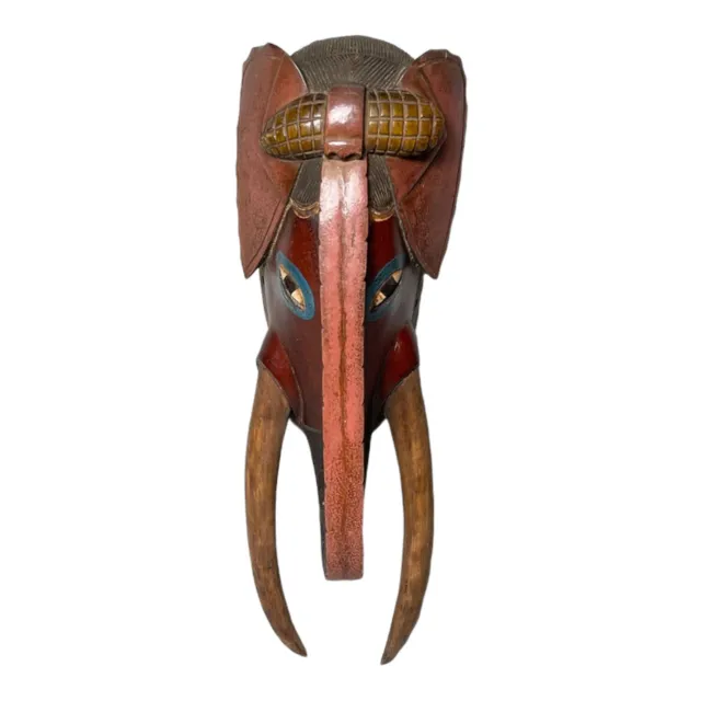 African Mask, Elephant Wood Mask Carving, African Elephant Mask