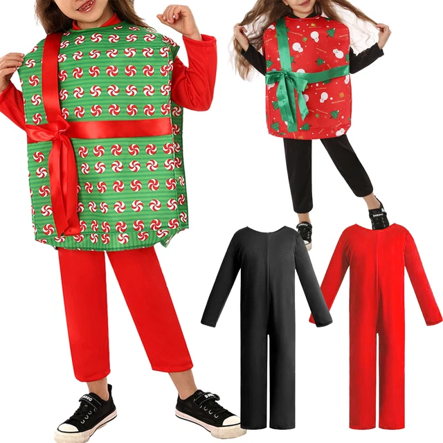 Set bambini costume natalizio unisex motivo caramelle abito gioco di ruolo body Natale