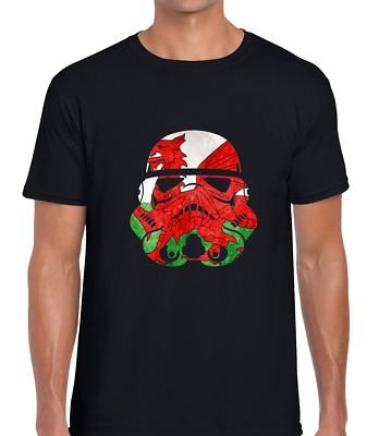Trooper Helmet Wales Flag Mens T Shirt Tee Welsh Storm Wars Fan Star Cool Design