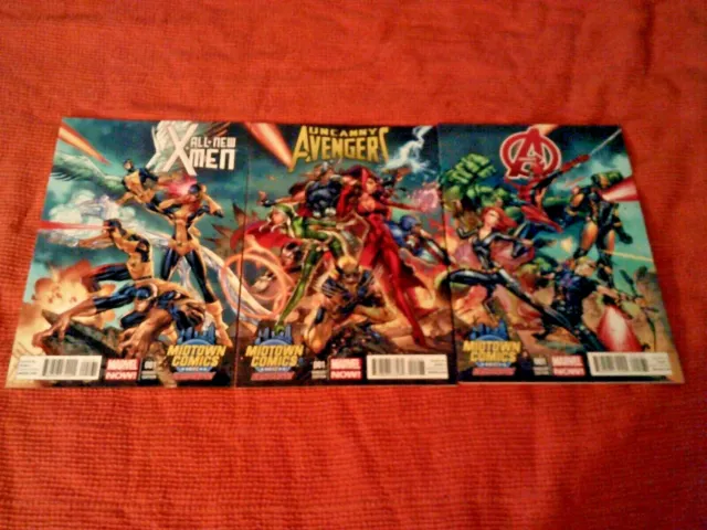 All New X-Men 1 Uncanny 1 Avengers 1 Midtown Comics J Scott Campbell Variant Set