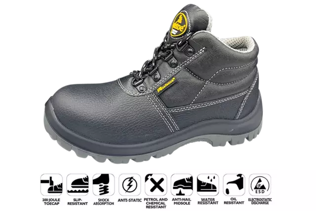 SAFETOE® Chaussures de sécurité S3 chaussures de travail hautes noir (M-8010) Gr