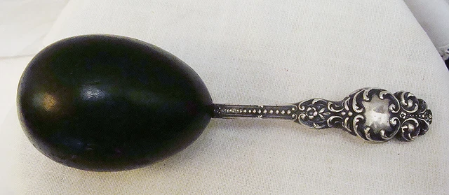Antique Darning Egg w/ Sterling Silver Handle
