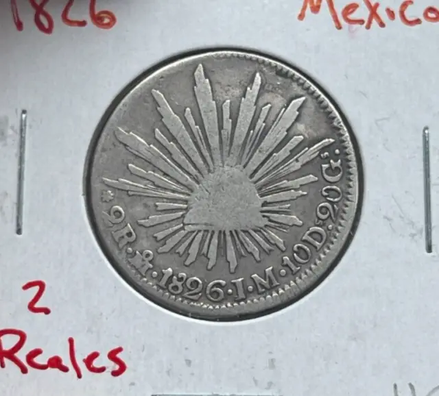 1826 Mo JM Mexico 2 Reales