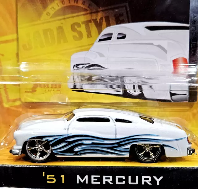 Jada 51 1951 Mercury Merc Dub City Old Skool Detailed Collectible Car w/RRs Wht