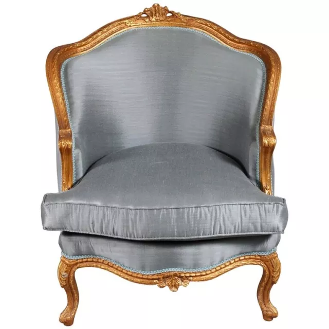 Q' Französischer Sessel im Antik Louis Quinze Barock Stil des 20.JH. Buche gold