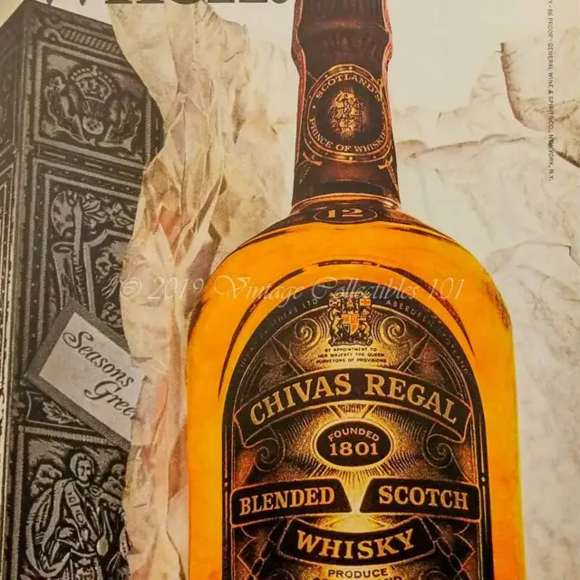 1974 Chivas Regal Scotch Whisky Gift Bottle Box photo art decor vintage print ad