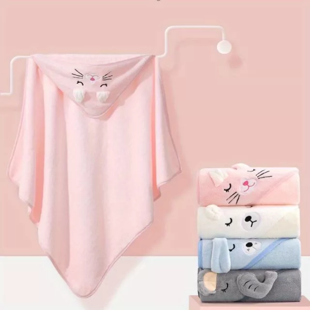 Serviette De Bain Bébé Avec Capuche Peignoir Bébé Absorbant 2