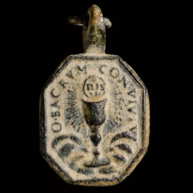 Medalla Religiosa, Siglos XVI-XVII, S. Sacramento / S. Jerónimo - 25x16 mm.