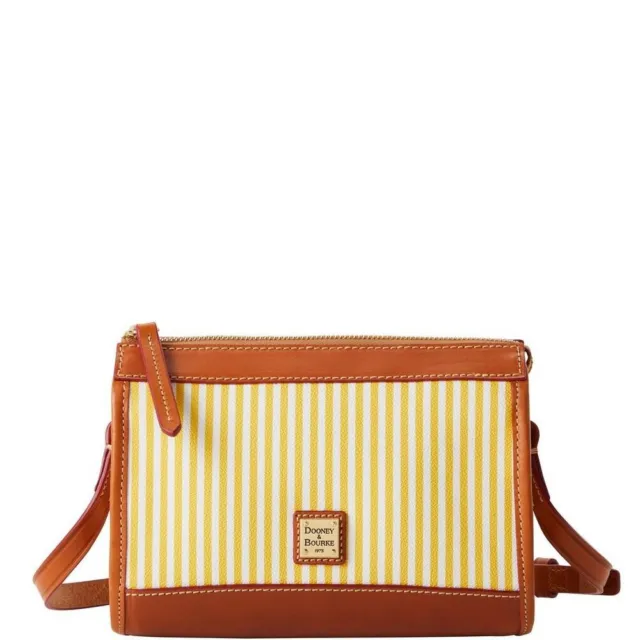 NWT Dooney & Bourke Sunflower Yellow Stripe Zip Crossbody Shoulder Bag Summer 🌻