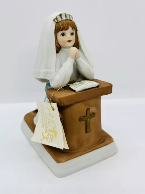 Enesco 1982 My First Communion Prayer Ceramic Girl Figurine Cake Topper