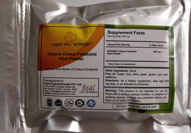 ORGANIC Coleus Forskohlii Root Powder Weight Loss For Healthy Heart & Lungs