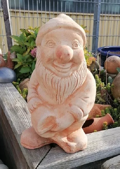 Gartenzwerg 33 cm aus Terracotta Garten Deko Figur Terrakotta