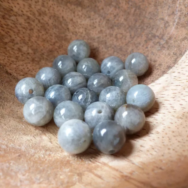 Labradorite perles rondes de 8 mm . Pierres Naturelles de Lithothérapie