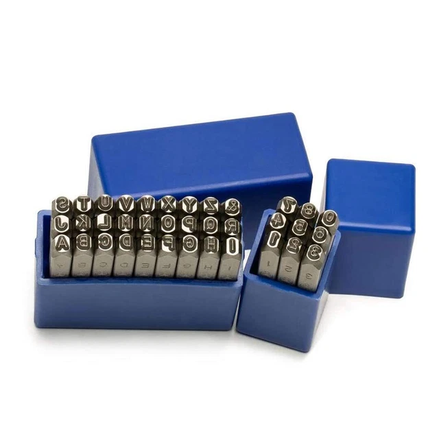 36 Poinçons Lettres Et Chiffres Acier 1/4" (6mm) - Pour Marquage Métal, Bijoux, Outillage