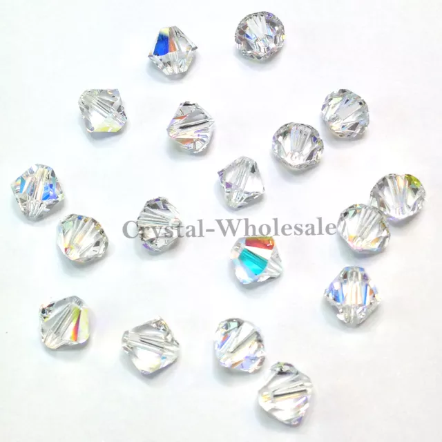 3mm Crystal AB (001 AB) Genuine Swarovski crystal 5328 XILION Loose Bicone Beads