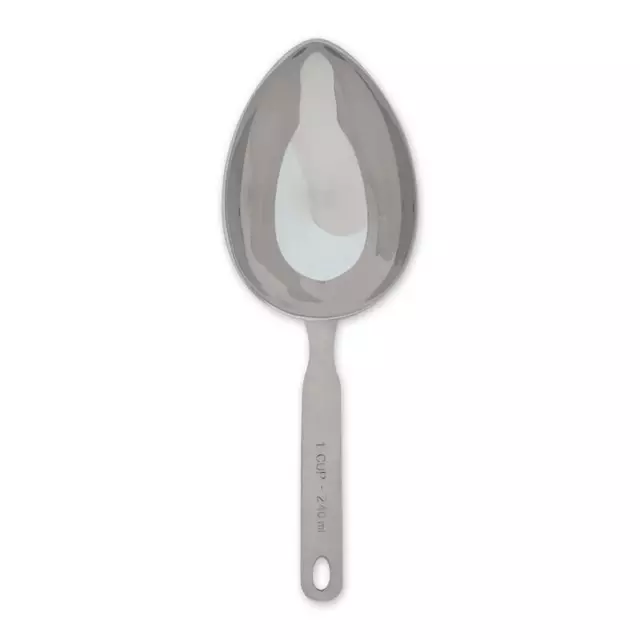 Stailess Steel Silver Oval Measuring Scoop - 1 Cup 11.5x3.75x2