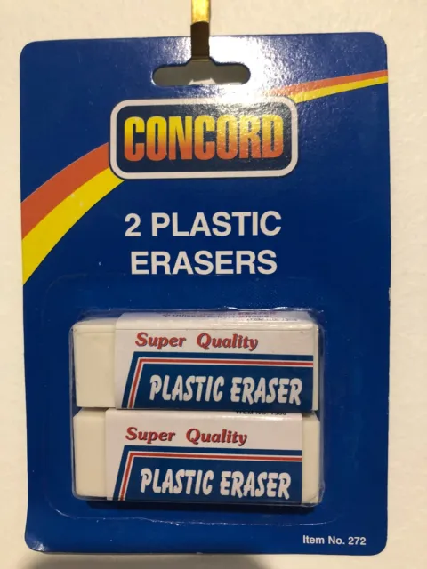 4 packs of CONCORD Eraser Plastic Rubber Erasers