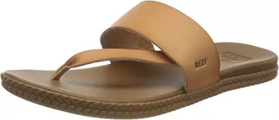 Reef Women's Cushion Sol Thong Sandals Natural Tan Size 8