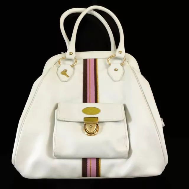 Designer Christine Price Haute Olivia White Napa Leather Diaper Shoulder Bag XL