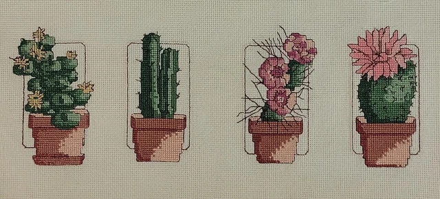 Muestreador de cactus con acabado floral de punto X arcilla suroeste multicolor de colección