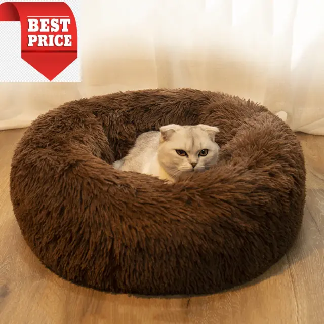 Pet Dog Bed Comfortable Donut Cuddler round Dog Kennel Ultra Soft Washable