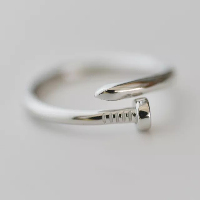 925 Sterling Silver Plated Simple Minimalism Adjustable Rings Fashion Jewelry