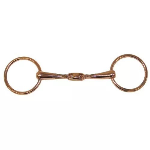 Rose Gold Loose Ring Training Snaffle Bit