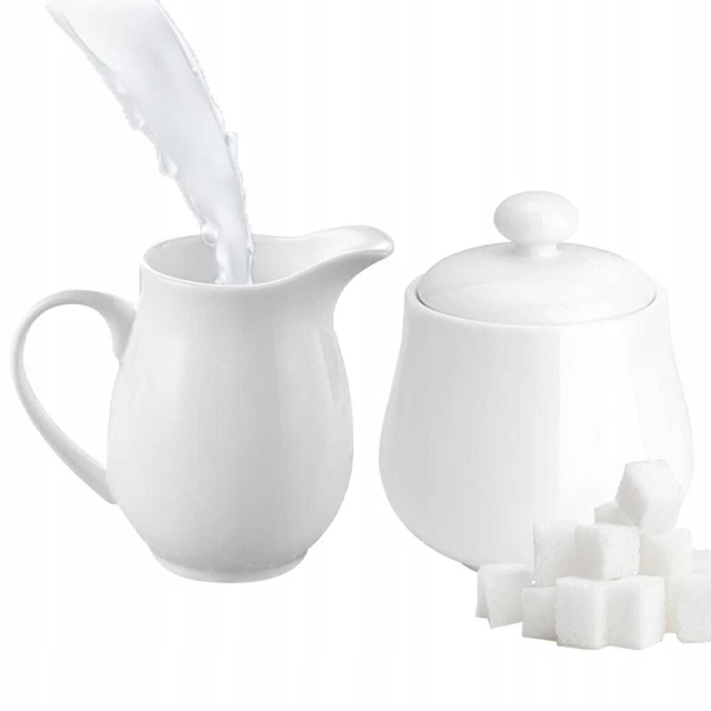 Zuckerdose + Milchkännchen  Porzellan-Zuckerdose + Milchkännchen-Set