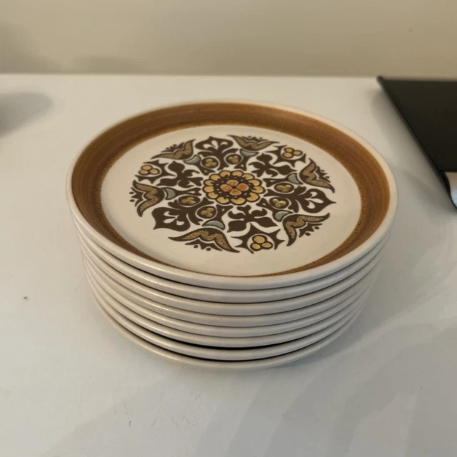 DENBY LANGLEY Canterbury 5/8” Bread Dessert Plates Stoneware Set