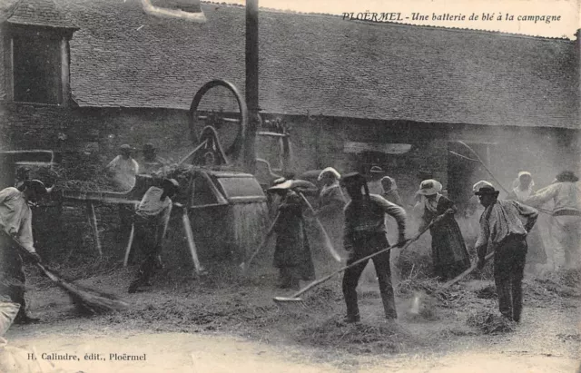 Cpa 56 Ploermel Une Battery De Ble In The Countryside / Agriculture