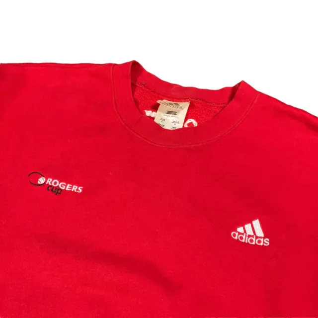 Vintage Y2K Adidas Rogers Cup Tennis Canada Red Sweatshirt Mens Large 3