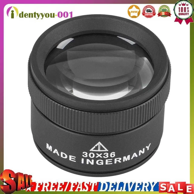 30X Lupa de Lentes Ópticas Lupa de Reparación de Monedas (Negro)