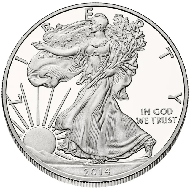 1 Troy Oz 999 Fine Silver 2014 American Eagle Walking Liberty Bullion Coin New