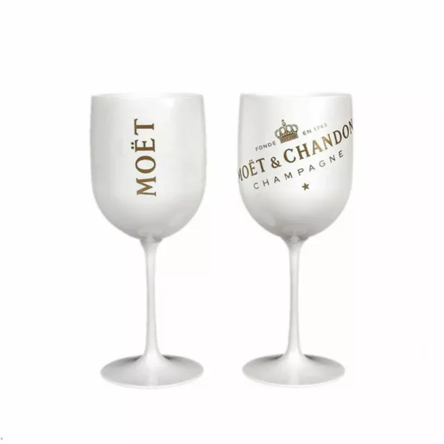 Moet Chandon Ice Imperial Acrylic White Champagne Goblet Flute  - Set of 2