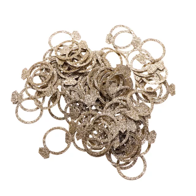 100 Pcs Golden Rings Shape Confetti for Party Double Sided Crown