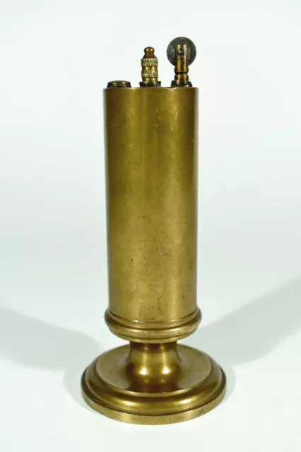 Antikes Messing Benzin FEUERZEUG ° Tischfeuerzeug ° rares Säulenfeuerzeug