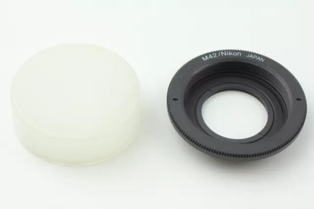 [Almost Unused]M42 Screw Lens To Nikon F Mount Adapter Ring With Glass FromJAPAN