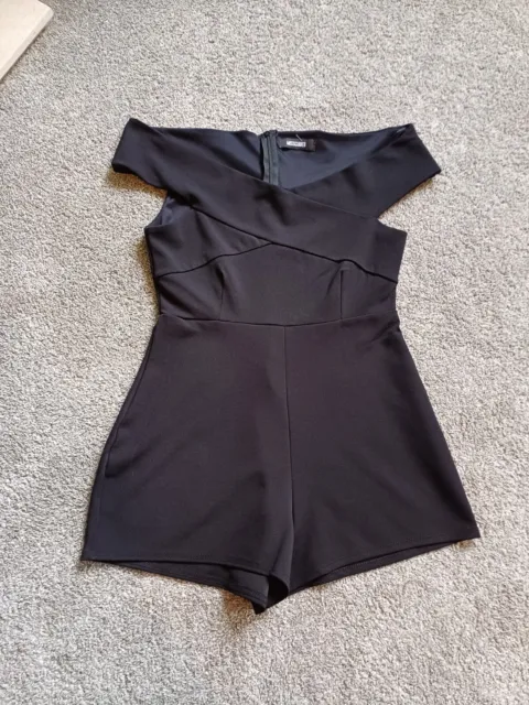 Women’s Missguided black playsuit size 10 uk Off The Shoulder Party Holiiday