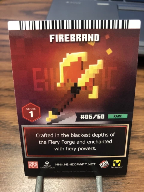 2021 RAW THRILLS Minecraft Dungeons Arcade Vending Cards Rare Firebrand ...