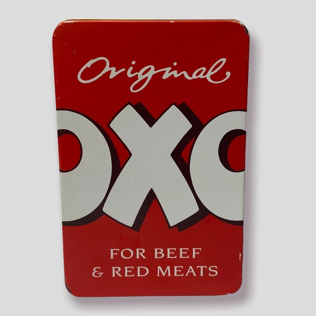 OXO BOUILLON CUBES Beef & Red Meats Food Red Tin Vintage Kitchen 1990s
