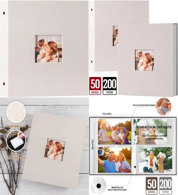 Lanpn Album Fotografico 10x15 300 con Tasche, Biancheria Porta
