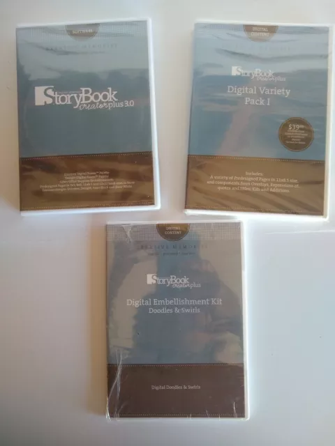 StoryBook Creator Plus Software (3) Paquete de Variedades Sellado Adornos Plus 3.0