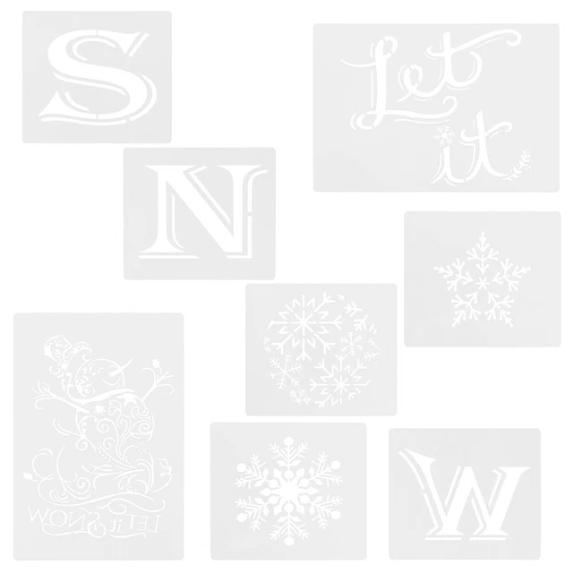 8 Pcs Wandschablone Schnee Aushöhlen Vorlage Schablonen Für Kinder Das Schild
