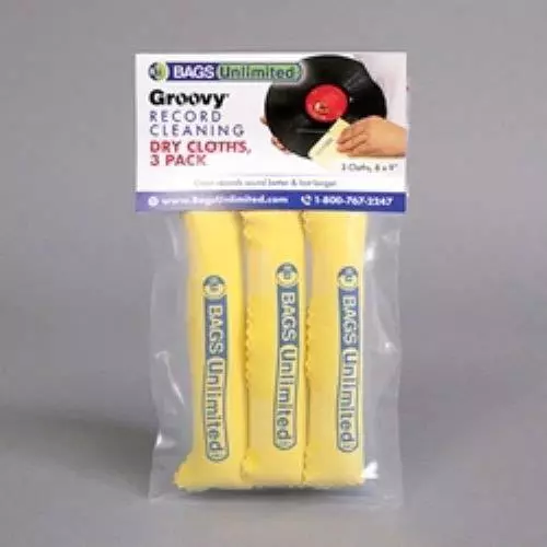 Bags Unlimited: Bu Asa-2D Groovy Record Cleaning Cloth 3Pk Ylw (Us)