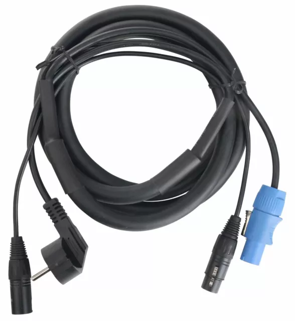 Cable Hybride Alimentation Eclariage Effect 3-Pin DMX Speakon Enceinte PA 2,5m