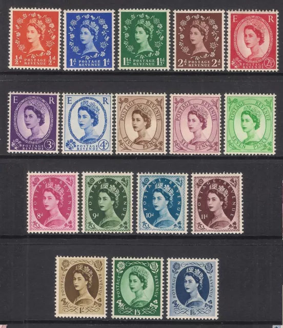 GB 1952 sg515-531 Tudor Crown Wilding Set of 17 MNH Watermarks Checked