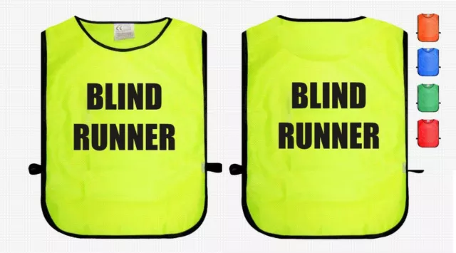 Blind Runner Printed High Visibility Tabard Hi Vis Viz Personalised Safety New