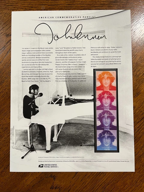John Lennon Postage Stamp Redactionele Afbeelding. Image Of Document