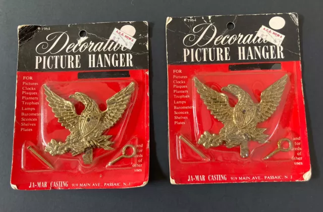 VTG Pair Of Ja-Mar Casting Eagle Decorative Picture Hanger James Sealed